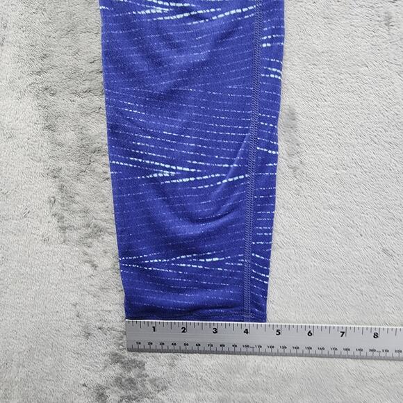 Nike Running Pants Womens M Blue Epic Run Training Legging Drawstring Zip Pocket - Picture 15 of 16